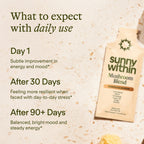Sunny Within Functional Mushroom - 800mg of Five Mushrooms - Organic Lion’s Mane, Reishi, Cordyceps, Turkey Tail, Chaga - Brain, Stress & Energy Support * - with Choline - 30 Pouches