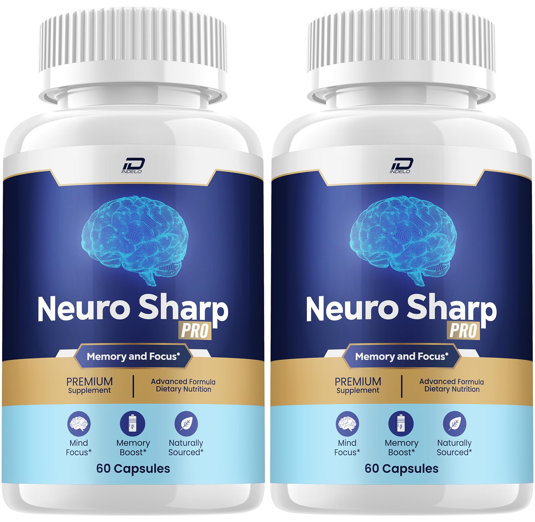 Neuro Sharp Supplement Capsules – Neuro Sharp Natural Blend Formula Focus Memory Support and Reviews (2 Pack – 120 Capsules)