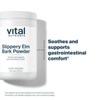 Vital Nutrients Slippery Elm Bark Powder - Herbal Leaky Gut Support - Vegan Gastrointestinal Support for Regular Bowel Movements - Gluten, Dairy, Soy Free - Non-GMO - 2500mg