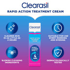 Clearasil Ultra Rapid Action Gel - Salicylic Acid Skin Moisturizer for Adults, Exfoliating & Smoothing, 25ml