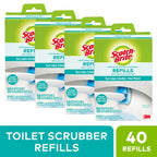 Scotch-Brite Disposable Toilet Scrubber Refills, Scrubs Under the Rim, 40 Disposable Refills