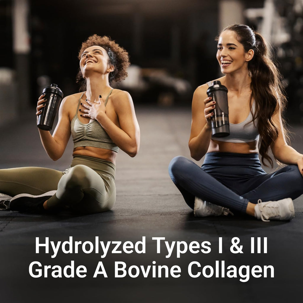 Essential Elements Hydrolyzed Collagen Peptides Powder for Men & Women - Joint, Skin, Hair & Nail Support - 15 Grams of Type I & III Grass-Fed Bovine Collagen - 30 Servings
