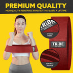 Tribe Lifting Fabric Resistance Bands for Exercise - Hip Bands for Working Out Legs, Glutes, Knees and Thighs for Men and Women - Cloth Circle Booty Bands for Physical Therapy (Red)