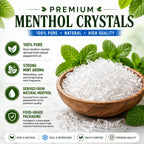 GreenHealth Premium Menthol Crystals – 1 lb (16 oz) | 100% Pure Natural Menthol Crystals | Strong Mint Aroma | Food-Grade Metallized Poly Bag | Melting Point 95–107°F