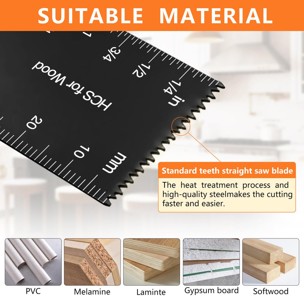 AIFICUT 55 PCS Oscillating Saw Blades Quick Release Universal oscillating Tool Blades Wood Plastics and Metal Multitool Blade Kits for Wood fit Dewalt Rockwell Milwaukee Makita Ryobi