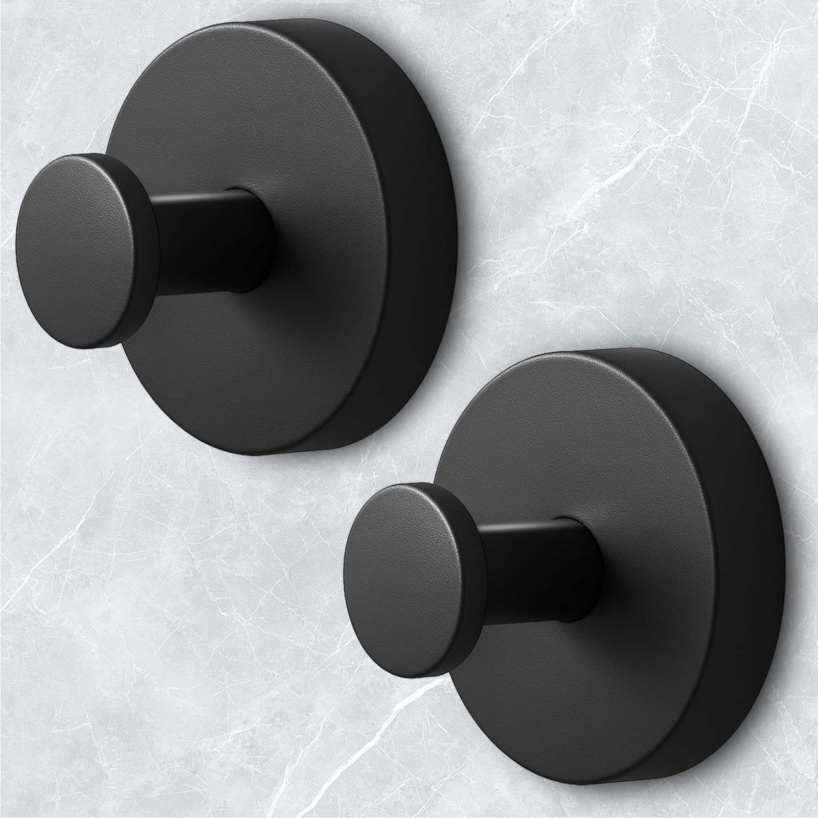 WingWider Shower Hooks for Inside Shower,Suction Cup Hooks for Glass Window,Removable Towel Hooks for Bathrooms,2 Packs(Black)