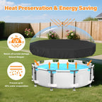 SAFANA 14FT Round Pool Covers for Above Ground Pools, Round Swimming Pool Cover [Upgrade 420D Thicker] Protective Leaf Cover with Reflective Strip, Tear Resistant Durability, UV Resistance, Black