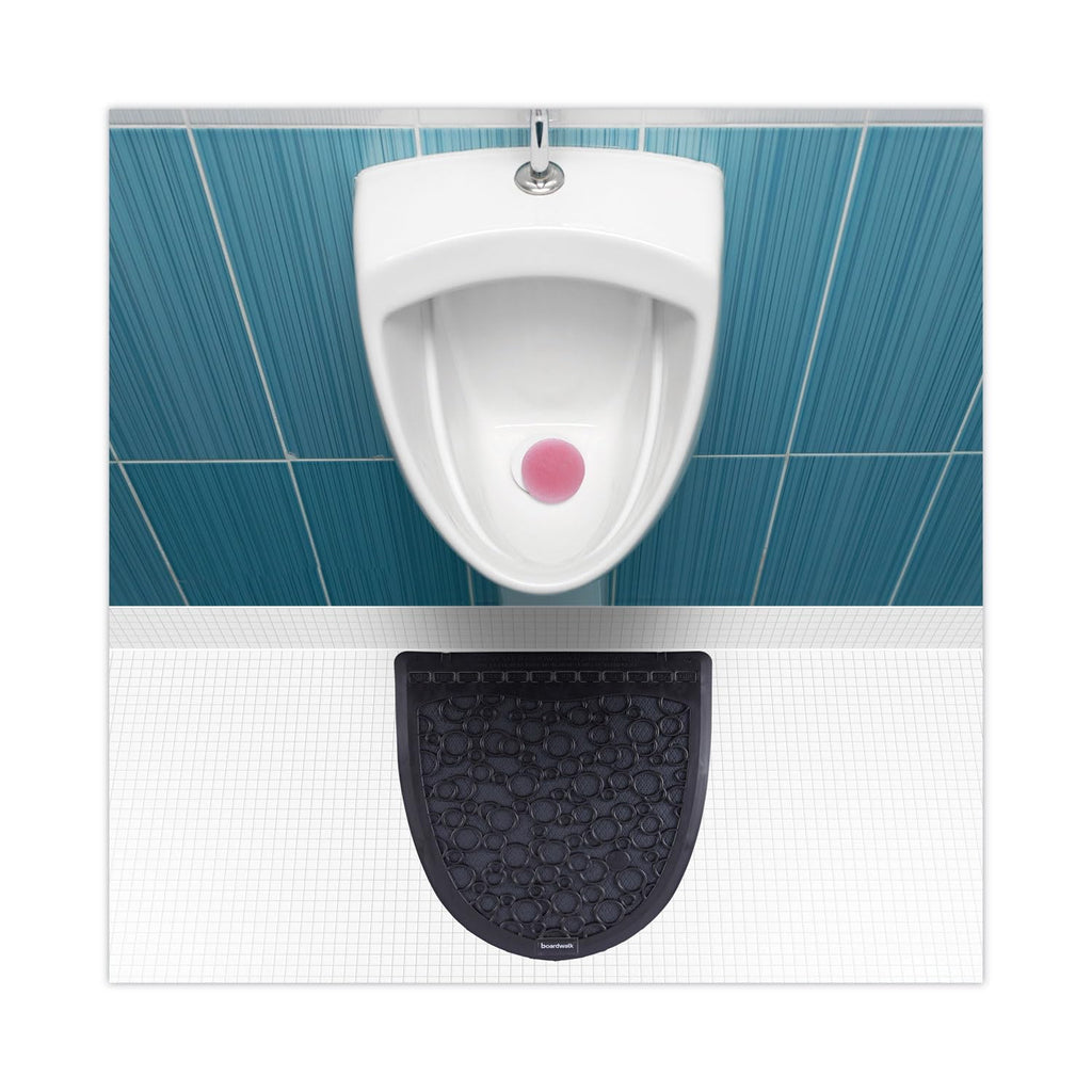 Boardwalk BWK UMBB P000I006M0021430L1 Urinal Mat 2.0, Rubber, 17-1/2" Width, 20" Length, Black (Pack of 6)