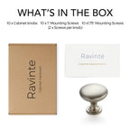 Ravinte 10 Pack Kitchen Cabinet Knobs - Satin Nickel Zinc Brushed Drawer Pulls - Door Handles for Dresser Drawers