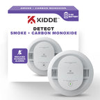 Kidde Smoke and Carbon Monoxide Detector, AA Battery Powered, with Voice Alerts, LED Status Lights, 85 dB Alarm, 5 inches, 30CUDR-V, 1 Pack