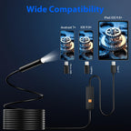 Endoscope Camera with Light, 1920P HD Borescope Tools with 8 Adjustable LED Lights, 9.8FT Semi-Rigid Snake Cord IP67 Waterproof Inspection Camera for iPhone, iPad, iOS and Android Phone