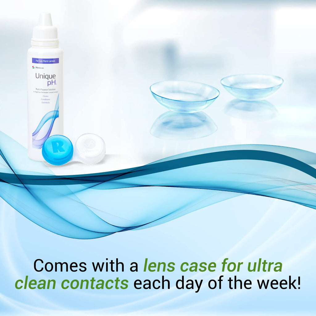 Menicon Unique pH Multi-Purpose Contact Lens Solution With Lens Case (4 Fluid Ounces)