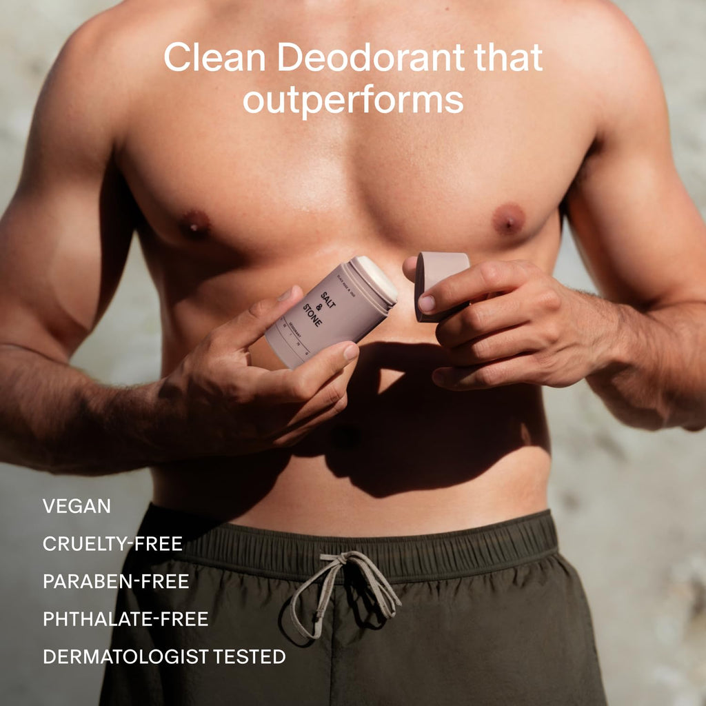 Salt & Stone Aluminum-Free Deodorant, Women & Men Black Rose & Oud 2.6 oz