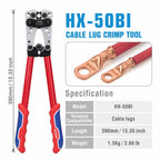 iCrimp Battery Terminal Crimper for Heavy Duty Copper Wire Lugs,Battery Cable Ends from AWG 8-1/0, Ground Lug Cimper Tool