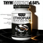 NHQNHQ Purely Nutrient Ethiopian Black Seed Oil, Ethiopian Black Seed Oil Softgels |4.64% Thymoquinone | Non-GMO, Gluten-Free,60 Capsules-1PCS