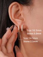IMOLOVE Huggie earrings for women Ear Cuff Moissanite Stud Earrings Hypoallergenic Sterling Silver with 18K Yellow Gold Plated Earrings-25