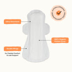 The Honey Pot Company - 64ct - Sanitary Pads for Women - Non-Herbal Heavy Overnight w/Wings - Organic Cotton Cover & Ultra-Absorbent Pulp Core - Feminine Care