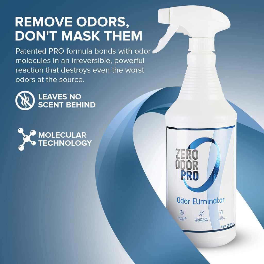Zero Odor Pro Commercial Strength Odor Eliminator, Room Deodorizer and Air Freshener, Trigger Spray, 32 oz