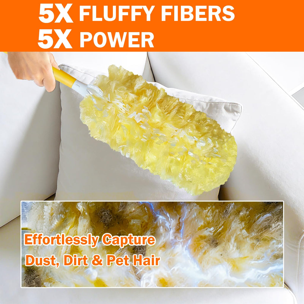 SoliFairy 60 Heavy Duty Duster Refills for Swiffer Duster, Large, Yellow