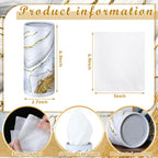 Fourluoo 12 Pack Car Tissue Cylinder Holder Bulk with 3 Ply Facial Tissues, Round Napkin Holders for Car Cup Holder Cylinder Travel Paper Tubes Bulk Round Napkin Boxes Packs(Marble)