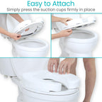 Vive Toilet Seat Cushion (Soft Cushioned Foam) - Easy Clean Soft Padded Bathroom Attachment - Elongated, Standard Seats - Comfort & Support Donut for Handicap Adults