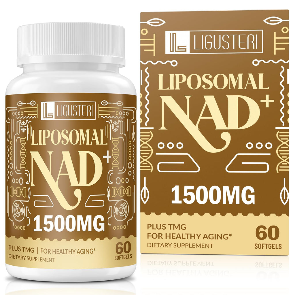 LIGUSTERI 1500 MG Liposomal NAD+, 98%+ Absorption, NAD+ Supplement for Women & Men with TMG, for Aging Defense, Cellular Energy, Heart & Brain Function, Longevity, 60 Softgels
