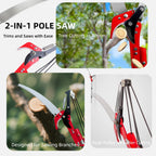 Pole Saws for Tree Trimming - 14FT Dual-Pulley Tree Pruner, Tree Trimmers Long Handle Pruner, Manual Pole Saw for Yard & Garden, Gardening Hand Tools
