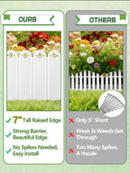 8.7'' H Connectable Garden Landscape Edging - 6.5ft Total Length No Need Digging Lawn Fence Border White Panels for Dividing Yard Flower Bed Areas