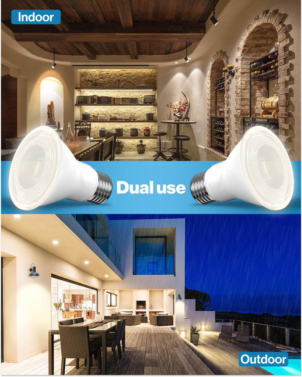 Sunco 20 Pack PAR20 LED Bulbs, Flood Light Bulb Outdoor, 500 LM, 7W (50W Equivalent), 2700K Soft White, E26 Medium Base, Dimmable, Track Lighting for Indoor/Outdoor Use, Wet Rated UL.