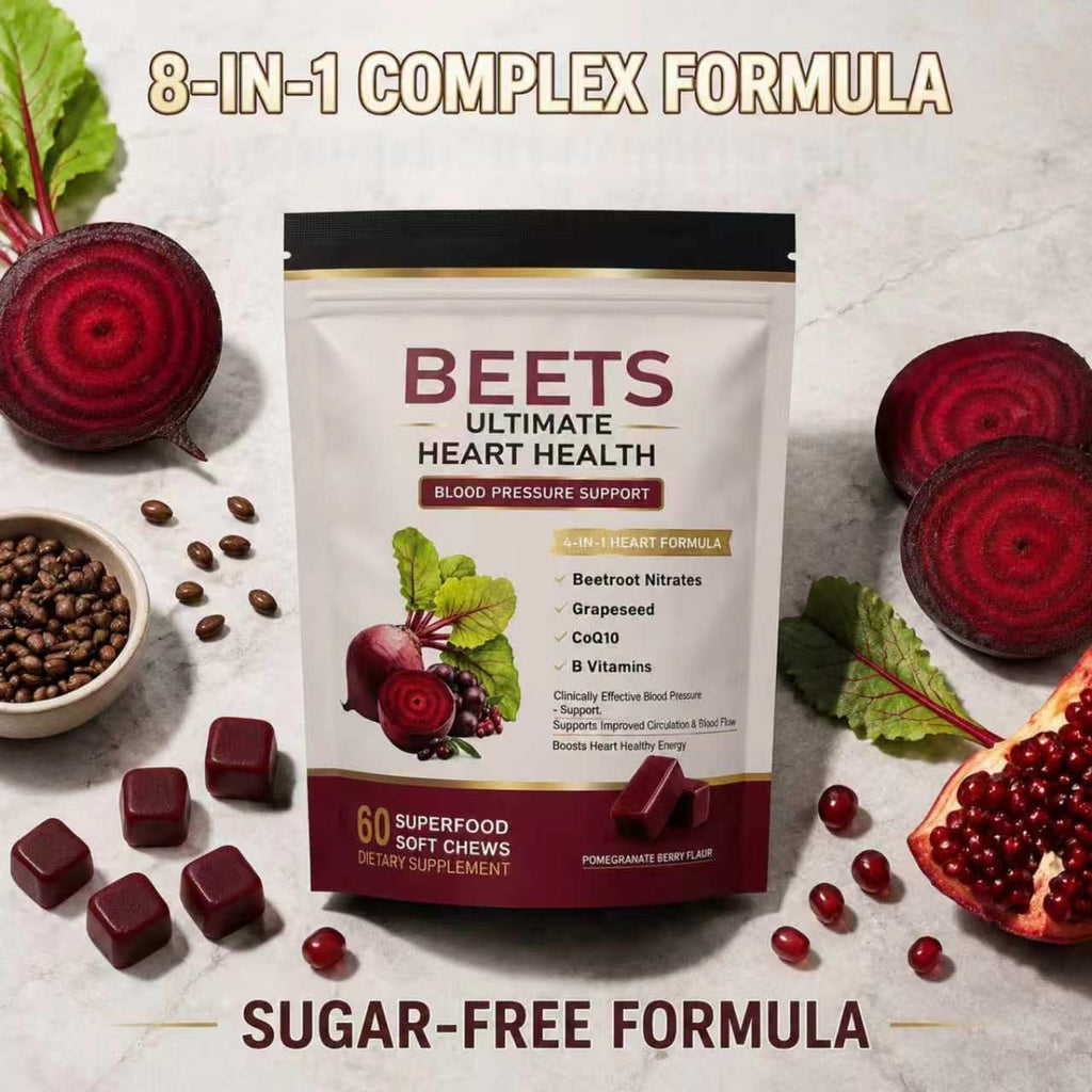 EOQIFJM Beet Chews 4-in-1, 60 Count