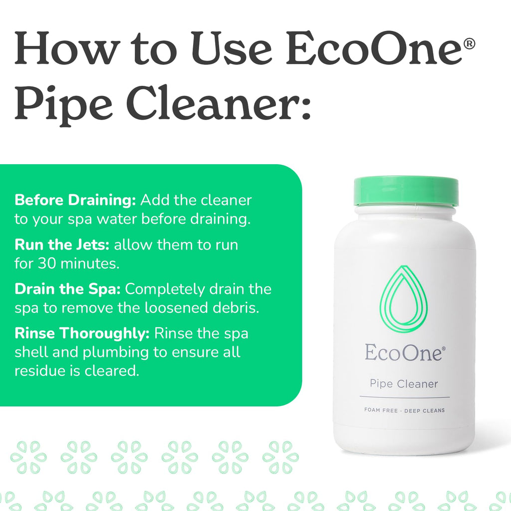 Pipe Cleaner by EcoOne | All-Natural Spa & Hot Tub Pipe and Jet Cleaner | Hot Tub Jet Cleaner Made with Non-Foaming Alkaline Ingredients | Deep-Penetrating Jetted Tub Cleaner, 8 Oz