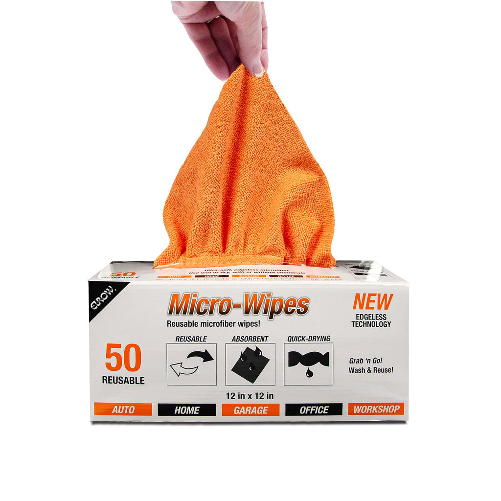 Eurow 200GSM Microfiber Cleaning and Drying Cloths with Dispenser Box ...