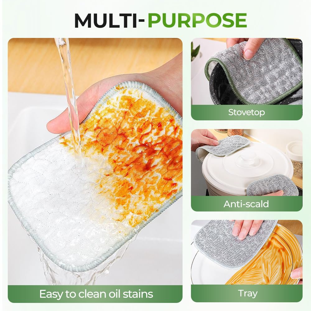 PETUPS Multipurpose Wire Dishwashing Rags for Wet and Dry, 2026 Reusable Metal Scrubbing Pads Sponge Cloths Towels Clean, Non Scratch Wire Dishcloth for Kitchen, Sinks, Pots, Pans (20pcs)