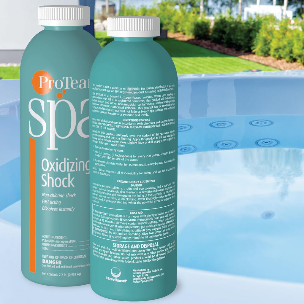 ProTeam Non-Chlorine Spa Shock for Hot Tub – Fast-Acting Oxidizing Shock Treatment, Clears Cloudy Water & Eliminates Odors – Made in USA, 2.2 lb + SplashWiz Care e-Book