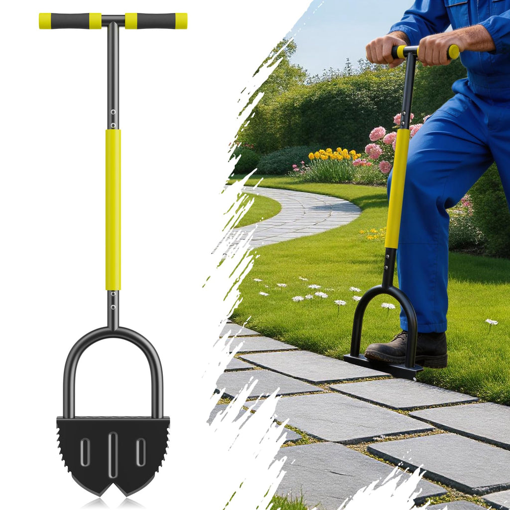 Half Moon Saw Tooth Lawn Edger, 40in Edger Lawn Tool with Double V-Blade
