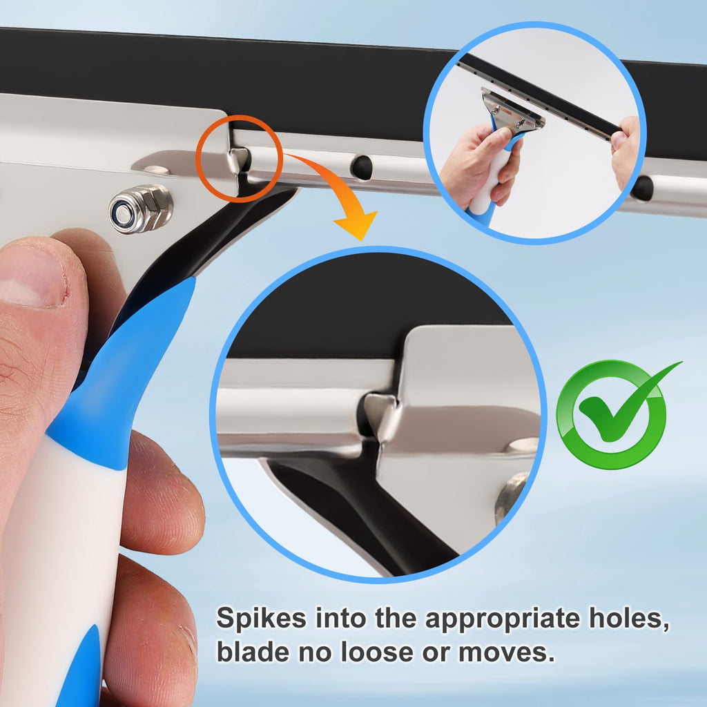 Mitclear Professional Window Cleaning Kit, Include Compact Cleaning Bucket 3 Gallon, Silicone Squeegee, Microfiber Scrubber, Cloth, All-in-one Window Cleaning Supplies, Commercial & Household Use