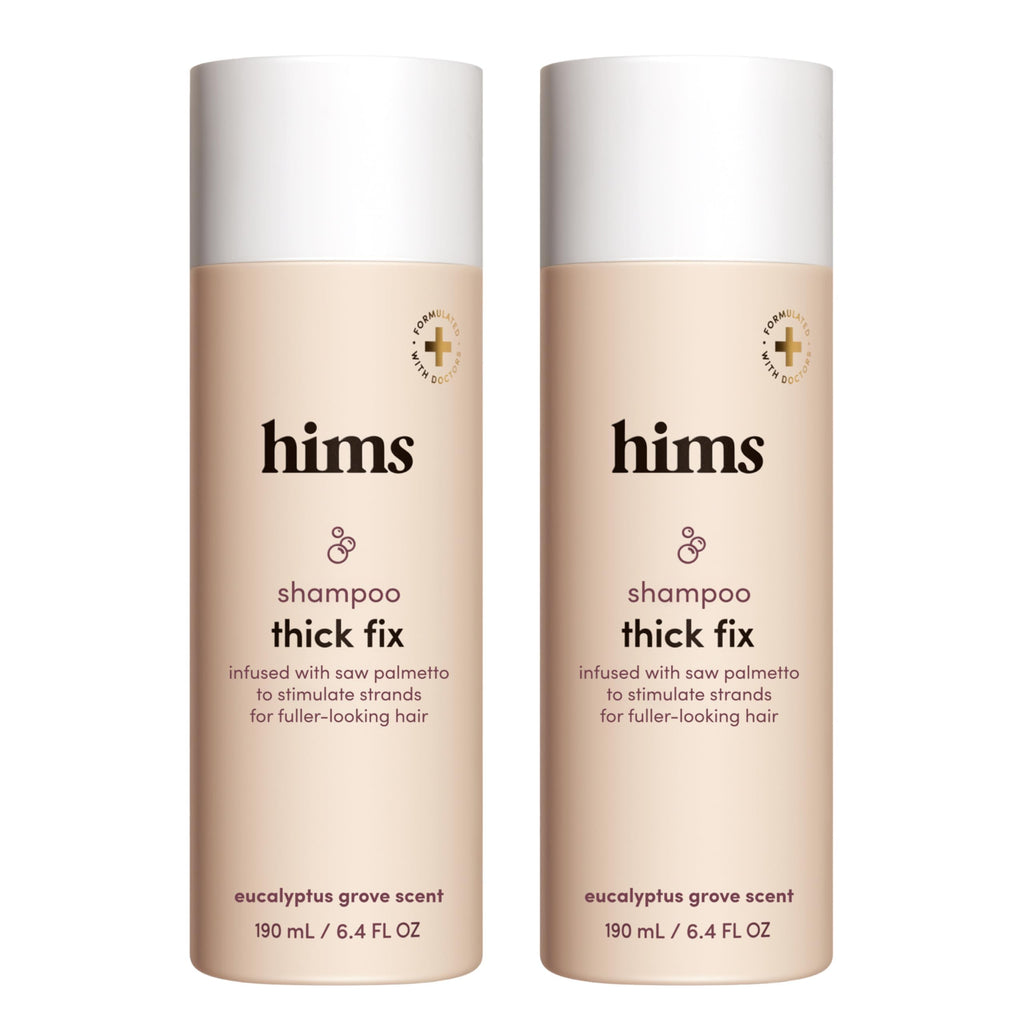 hims Thick Fix Shampoo - Saw Palmetto for Healthy Hair Growth & Thickening - Scalp Cleansing - Vegan, Sulfate-Free & Cruelty-Free - Eucalyptus Scent, 2 pack 6.4 fl oz