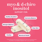 Myo-Inositol & D-Chiro Inositol for Hormone Balance for Women | Fertility, Ovarian Health & Cycle Support | Ideal 40:1 Ratio, Myoinositol 2000mg & D Chiro 50mg | Ovarian Support Vitamins | 120 Ct.