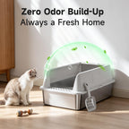 OneBug High-Sided Stainless Steel XL Cat Litter Box for Cats