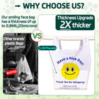 YovhVon 0.8Mil(20 Microns), 300 Count, Plastic Bags with Handles, T-Shirt bags, Thank You bags, Shopping Bag, Grocery Bag, |for Store, Carry, Pack|, White, 1/6 Barrel, Large 11"x6"x21", Heavy Duty