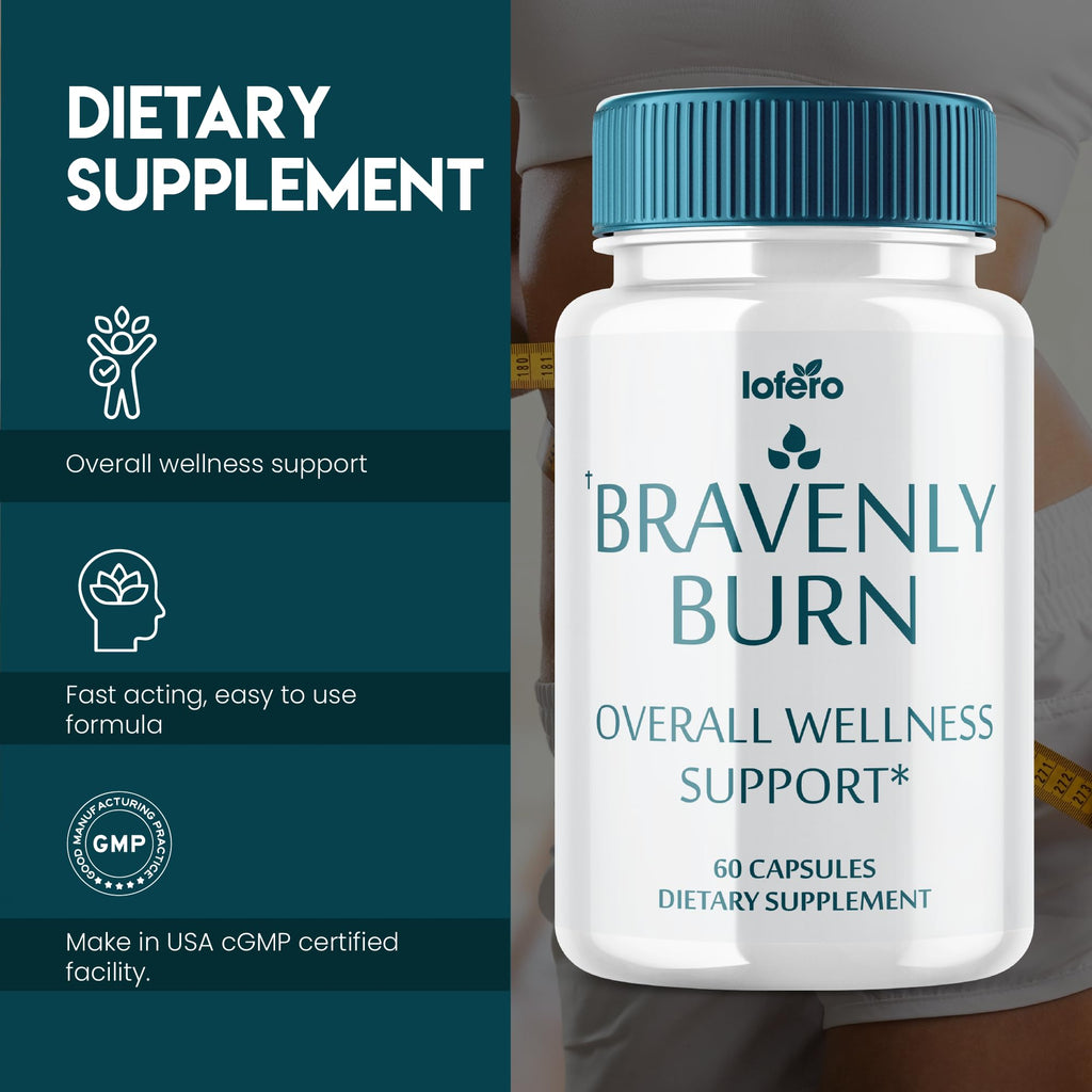 Bravenly Burn, BravenlyBurn Extreme Loss Support Digestive Gut Health Supplement, Advanced Wellness Formula Pills Capsulas, Premium Products Supports Blood Balance for Energy Pastillas (60 Capsules)