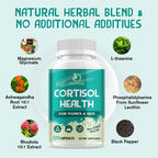 LUCNVEM Cortisol Supplement for Women & Men, Cortisol Reducer Detox Manager, Ashwagandha/Rhodiola Rosea/Magnesium and L-theanine Complex for Mood/Focus & Sleep- 60 Day Vegan Supply