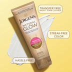 Jergens Natural Glow Self Tanner Body Lotion, Daily Sunless Tanning, Medium to Deep Skin Tone, Daily Moisturizer with Coconut Oil, Vitamin E and Antioxidants, 7.5 Oz, Pack of 2