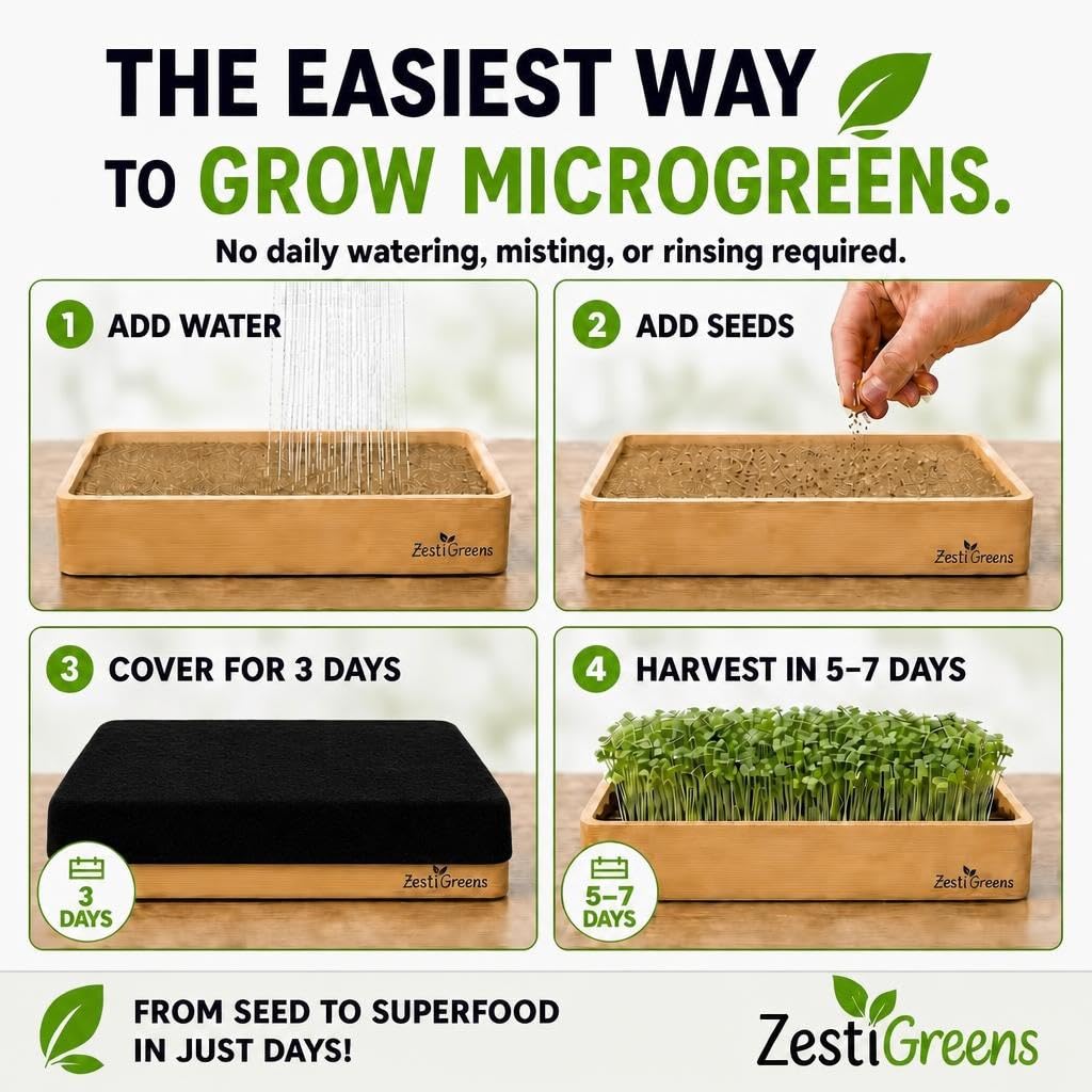 Microgreens Growing Kit - Self-Watering Tray with US Premium Seeds