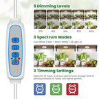 Kullsinss 3.5" Grow Lights for Indoor Plants, 36W Full Spectrum Plant Light