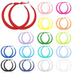 Sasylvia 16 Pairs Colored Hoop Earrings for Women,Classic Style