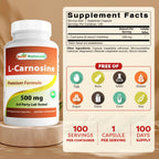 Best Naturals L-Carnosine 500 mg 100 Vcaps (100 Count (Pack of 2))