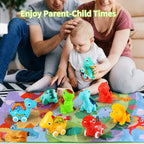 ALASOU 9 PCS Dinosaur Fantastic Creatures Car Toys with Playmat/Storage Bag|Baby Toys for 1 2 Year Old Boy|1st Birthday Gifts for Toddler|1 Year Old Boy Gift for Infant 12 18 Months