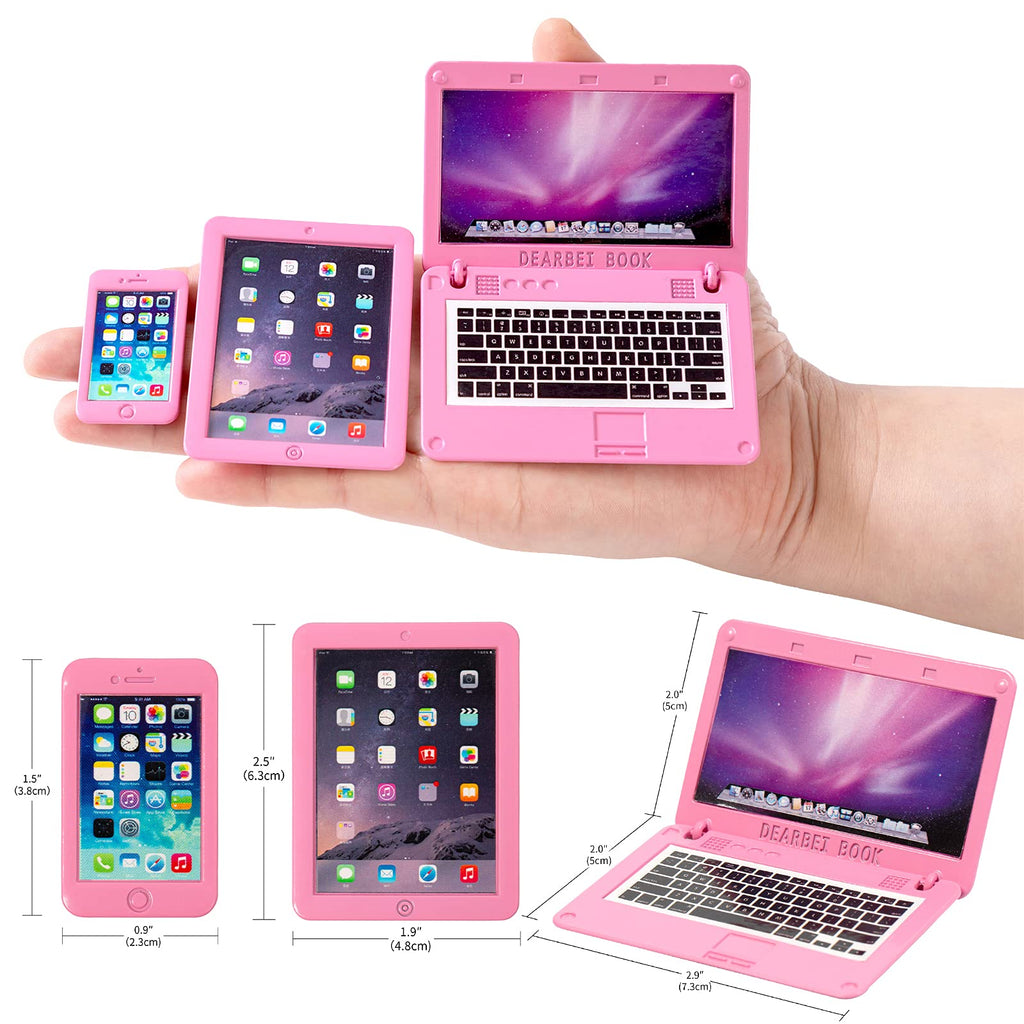 XFEYUE 23 Pcs American 18 inch Doll Clothes and Accessories - Suitcase Luggage , Pillow, Sunglasses, Camera, Passport, Mobile Phone , Computer Doll Travel Gear Play Set (No Doll)