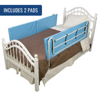 DMI Bed Rail Cover, Bed Rail Padding and Bed Bumper Pad for Elderly, Disabled or Handicapped, Rails Not included, Padded Cover Only, Blue, 60 x 15 x 0.5, 2 Count